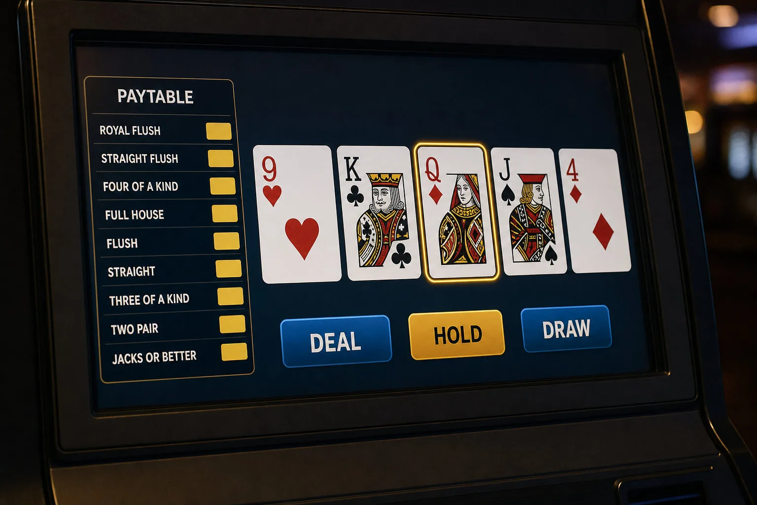 Kako čitati videopoker sučelje